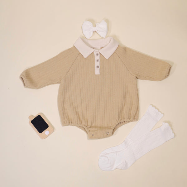 COLLARED MUSTARD BODYSUIT