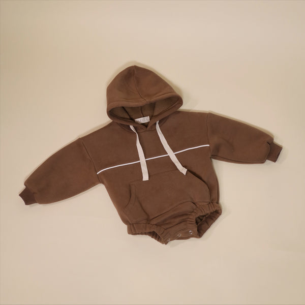 BABY BROWN HOODIE BODYSUIT